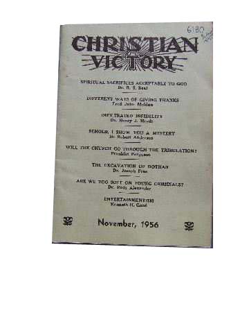 Image for Christian Victory and Grace and Truth November1956 Vol 32 : No 328.