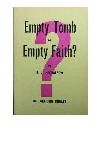 Image for Empty Tomb or Empty Faith  The Geering Debate